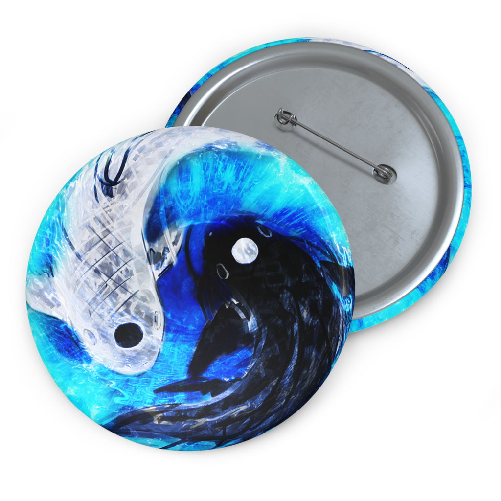 Amen Jin's Blue Fire Desires Koi Dreams Pin Buttons