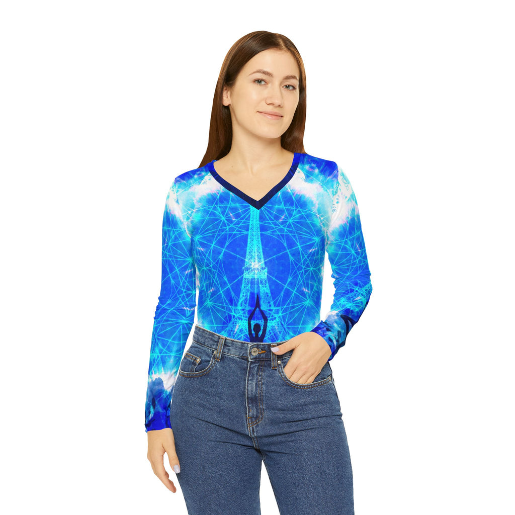 Amen Jin's Blue Sun Parisian Meditations Women's Long Sleeve V-neck