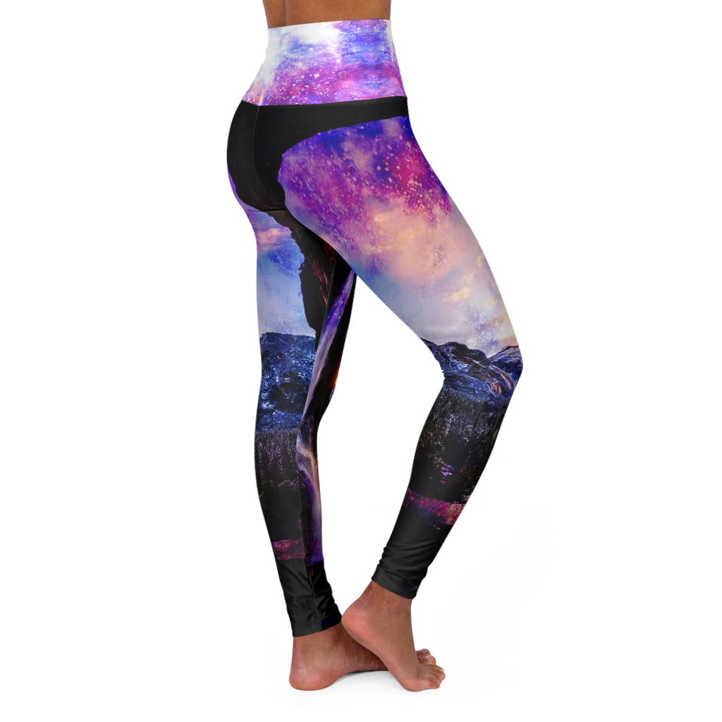 Rainbow Universe Hideaway Mountain Dreams High Waisted Yoga Leggings