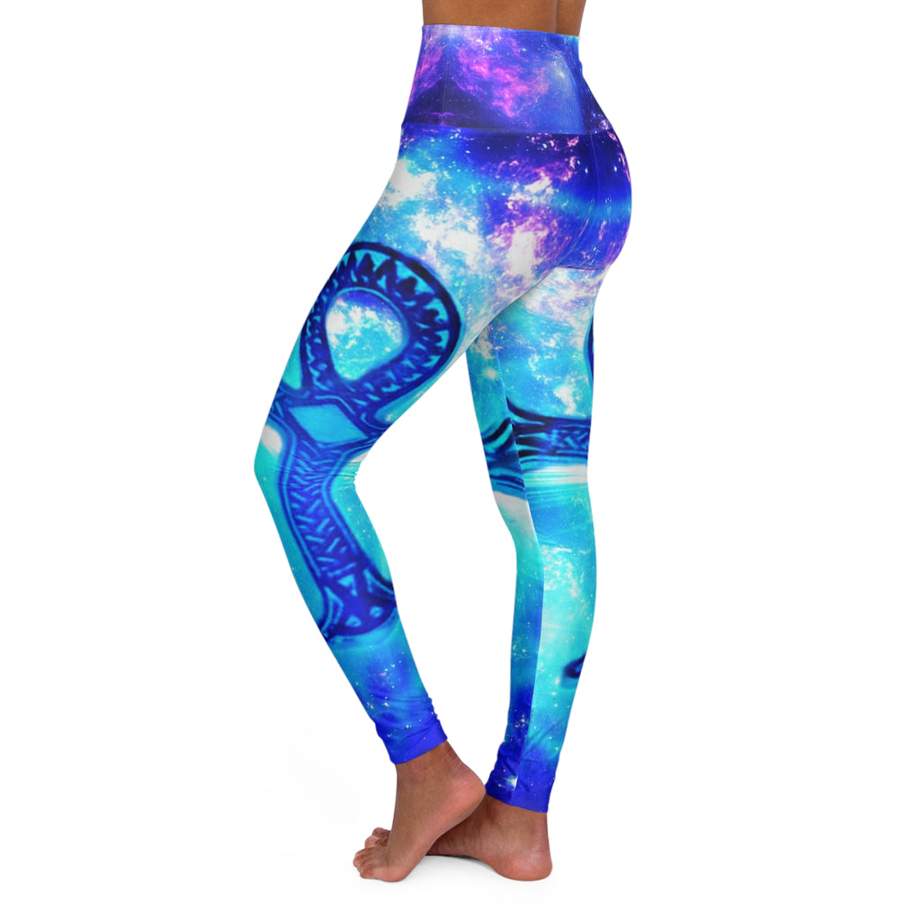 Iridescent Ankh Dreams High Waisted Yoga Leggings
