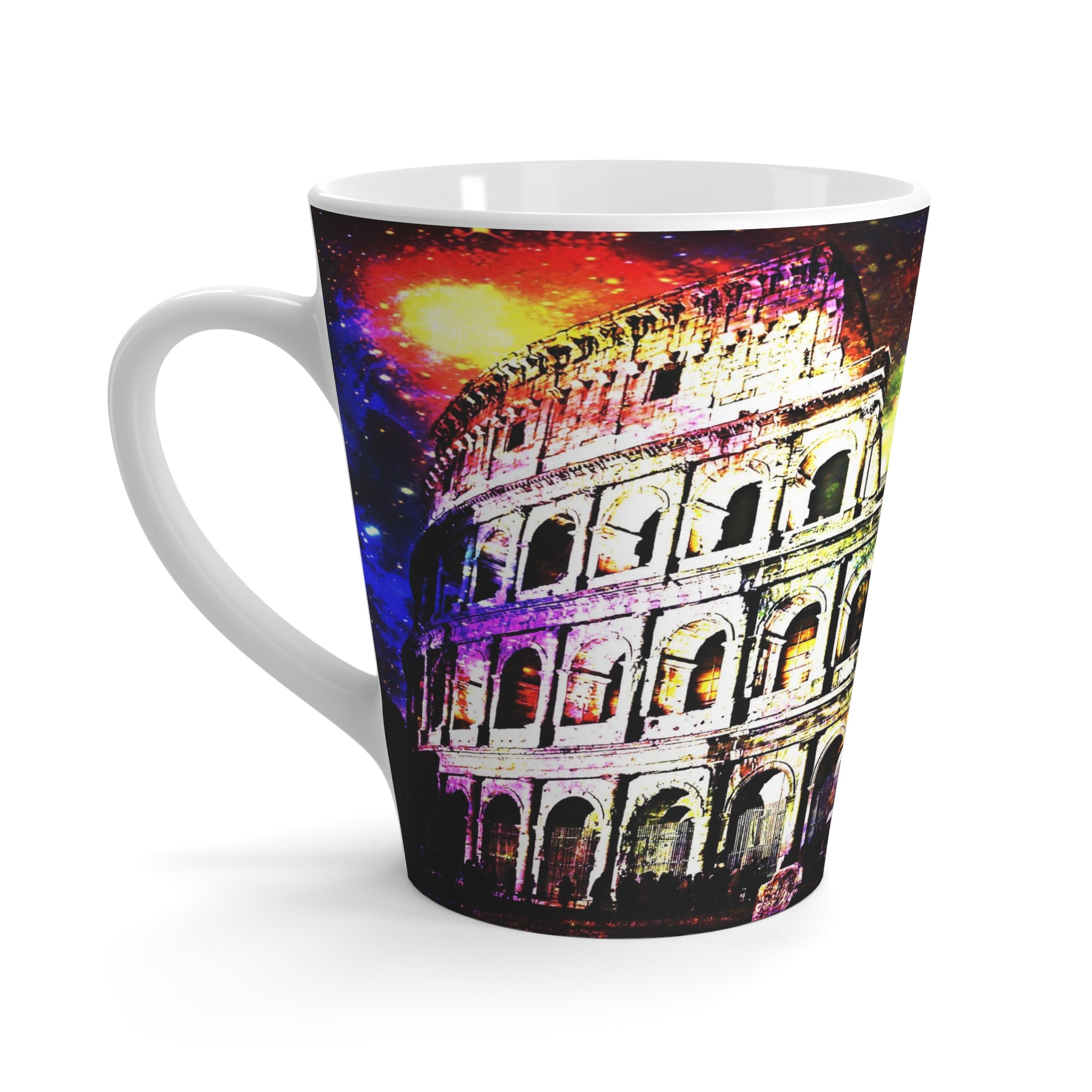 Rainbow Universe Dreams of Roman Patterns Past Latte Mug