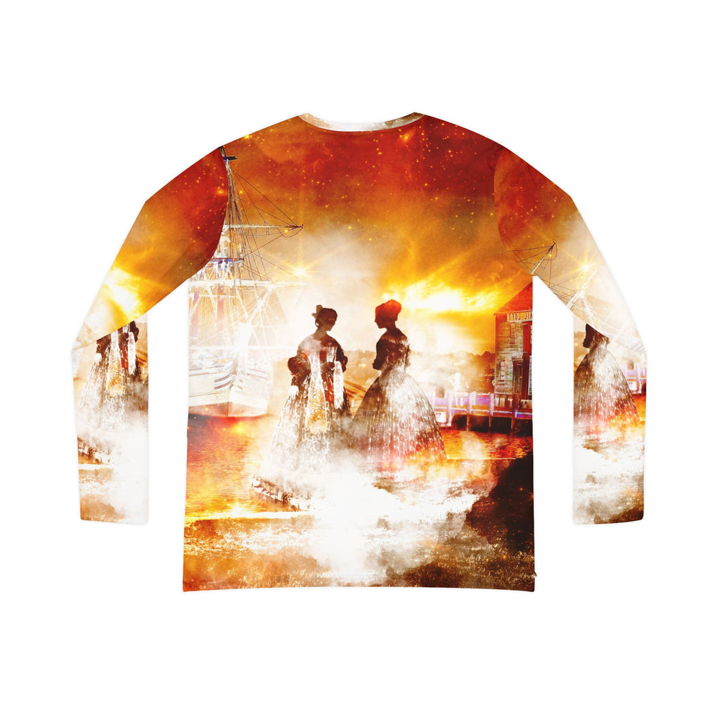 Samhain Eve Salem Harbor Dream Women's Long Sleeve V-neck Shirt