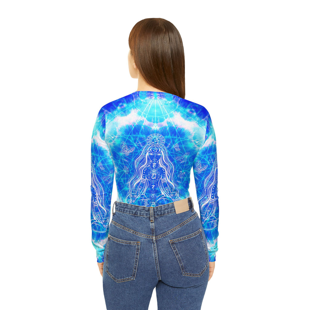 Amen Jin's Blue Sun Cosmic Meditations Women's Long Sleeve V-neck Shirt