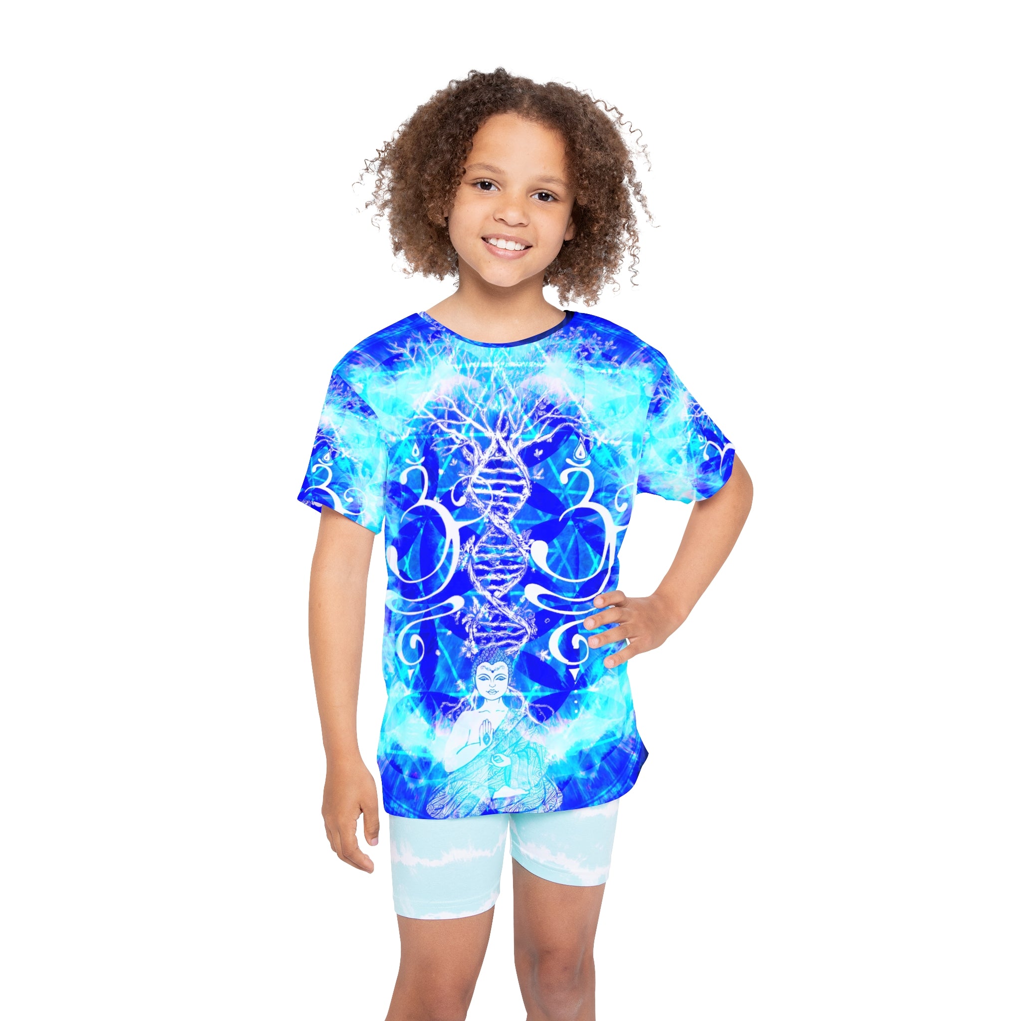 Amen Jin's Blue Sun Buddha Meditations Kids Sports Jersey