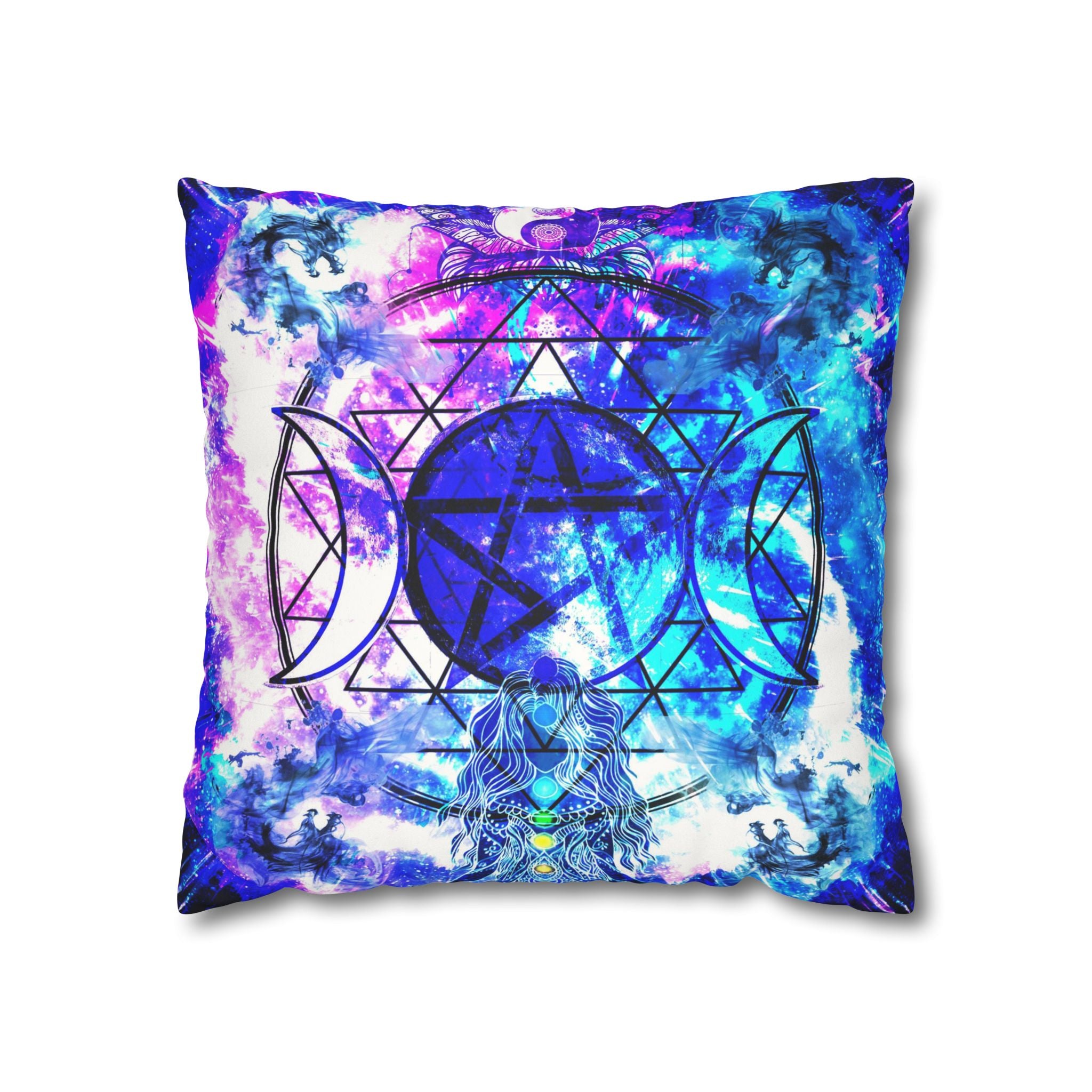 Creation's Magickal Awakening Meditations Faux Suede Square Pillow Case
