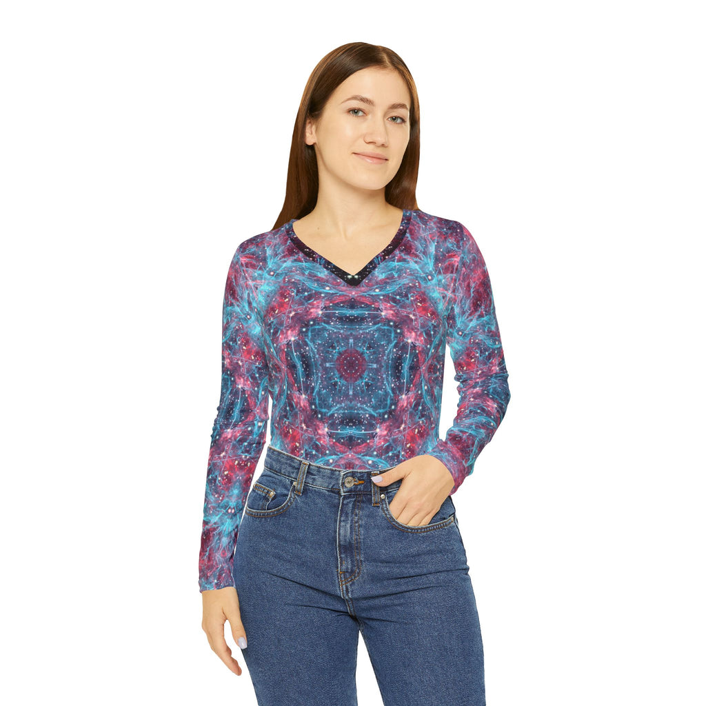 Nora's Anywhere Is Desires Women's Long Sleeve V-neck Shirt