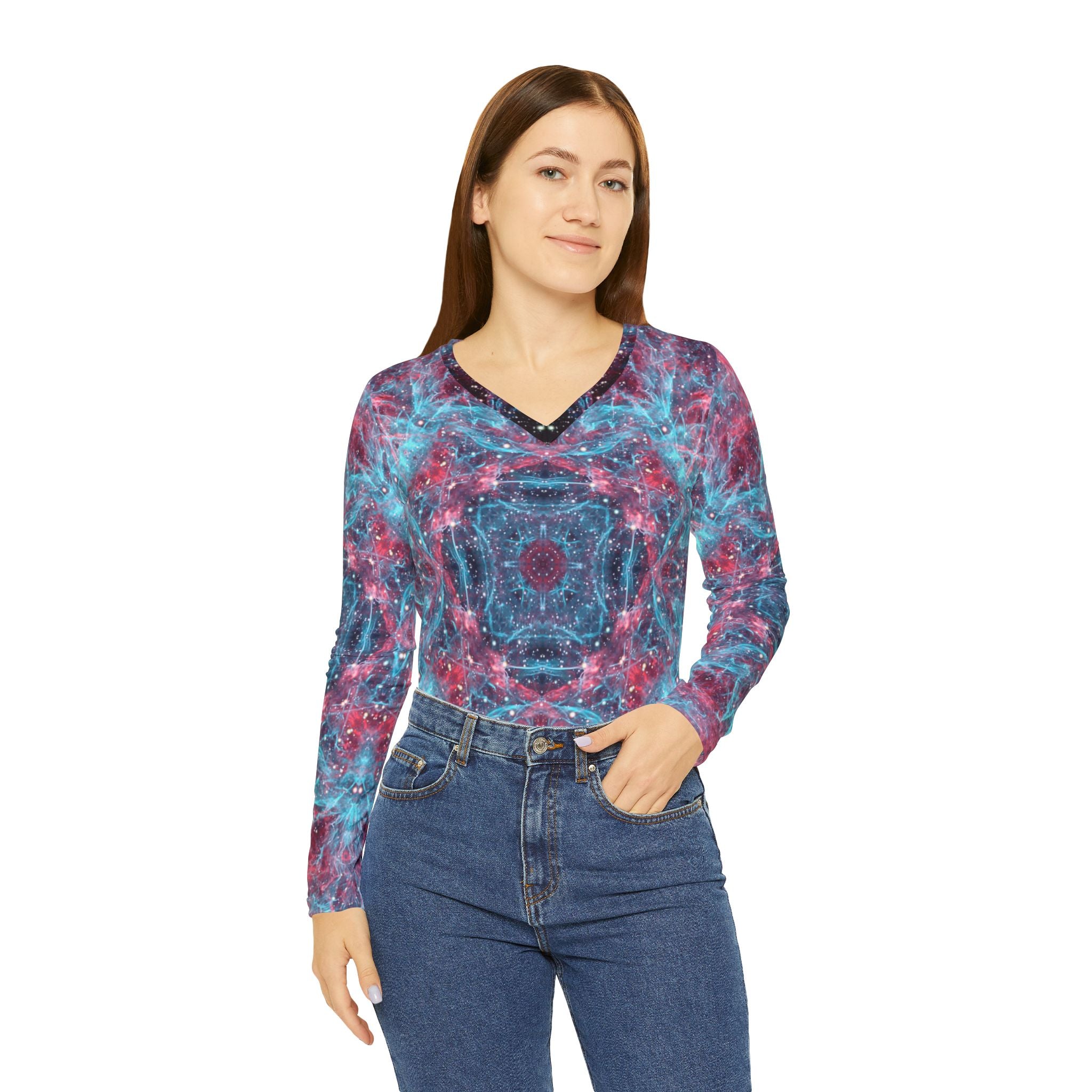 Nora's Anywhere Is Desires Women's Long Sleeve V-neck Shirt