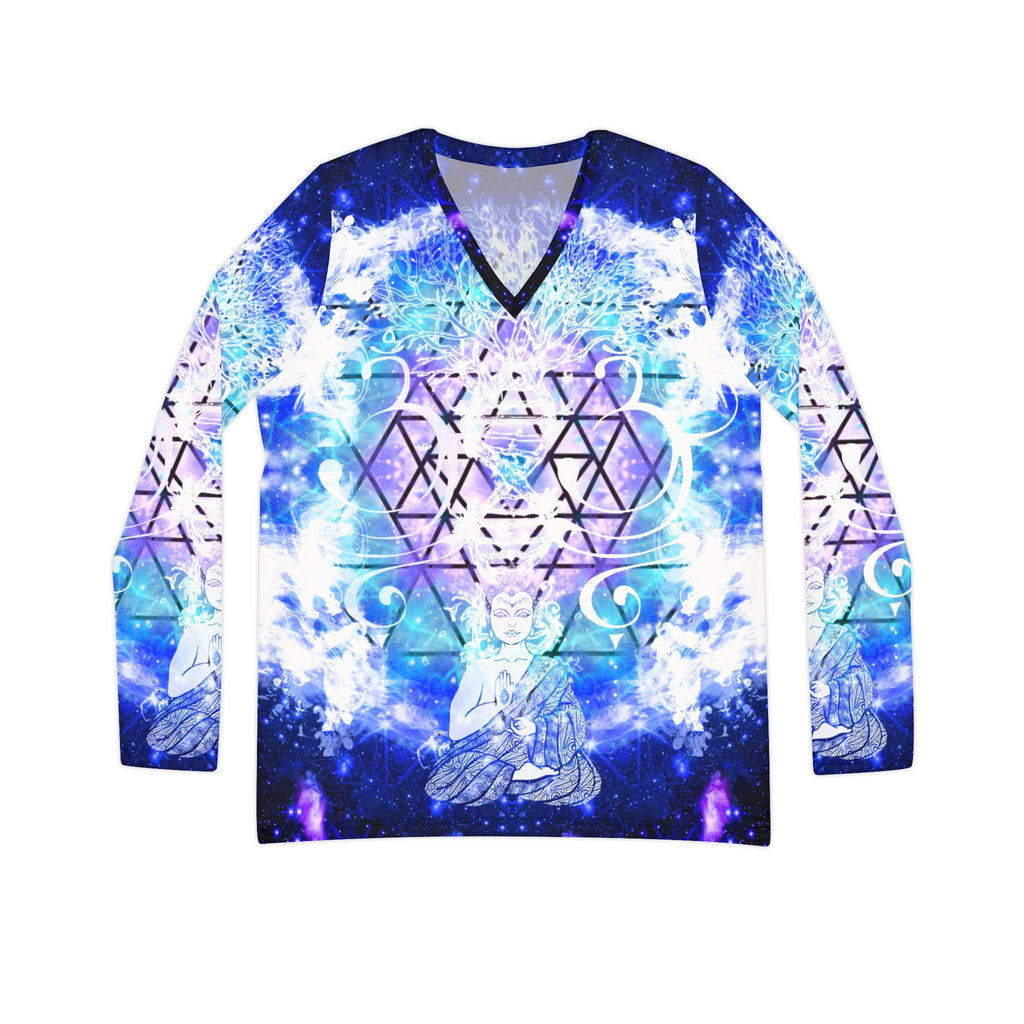 Amen Jin's Eros & Psyche Buddha Meditations Women's Long Sleeve V-neck Shirt