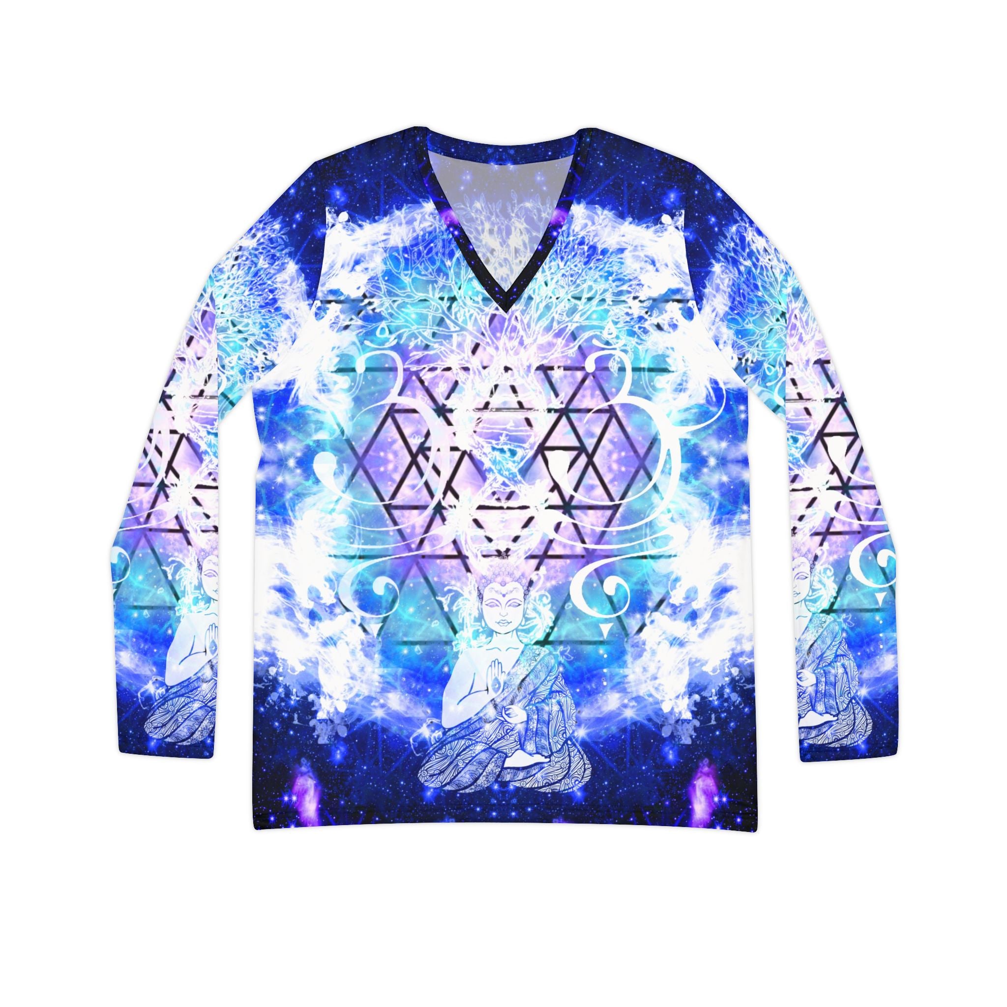 Amen Jin's Eros & Psyche Buddha Meditations Women's Long Sleeve V-neck Shirt