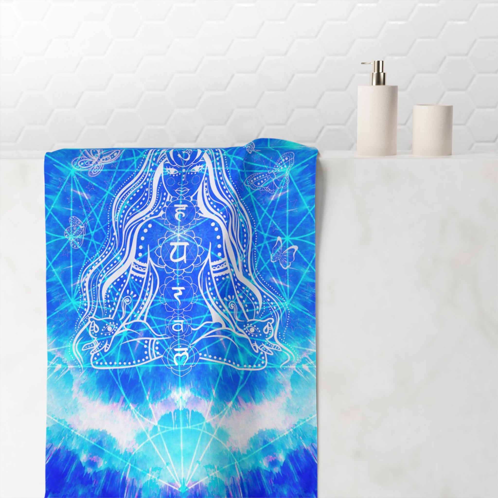 Amen Jin's Blue Sun Cosmic Meditations Mink-Cotton Towel