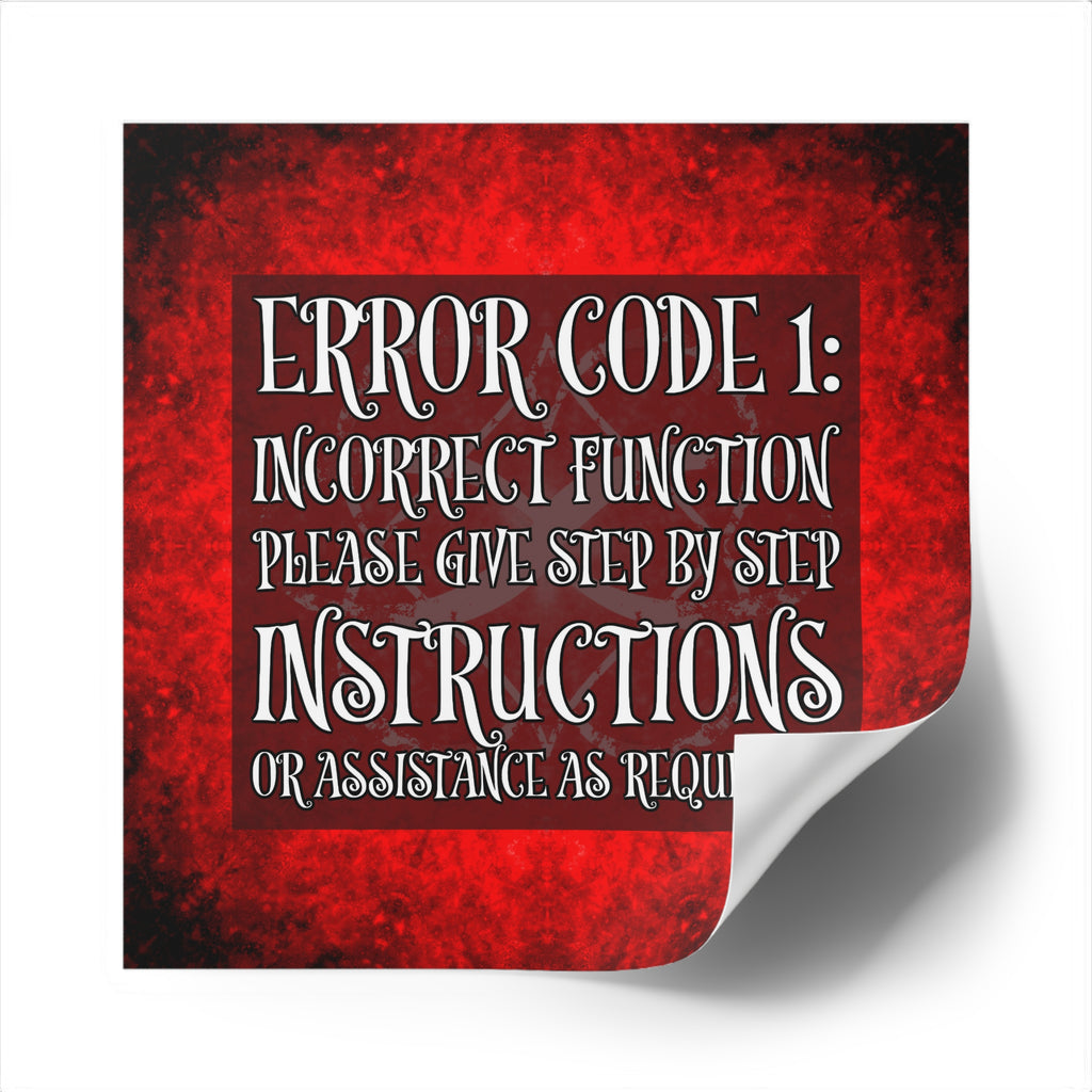 Katerina's Battle Symphony Red Instead Desires 2022 "Error Code 1" Square Stickers, Indoor\Outdoor