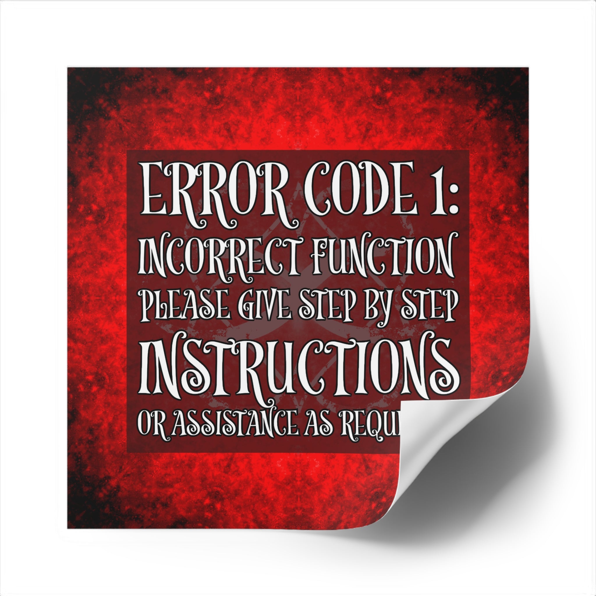 Katerina's Battle Symphony Red Instead Desires 2022 "Error Code 1" Square Stickers, Indoor\Outdoor