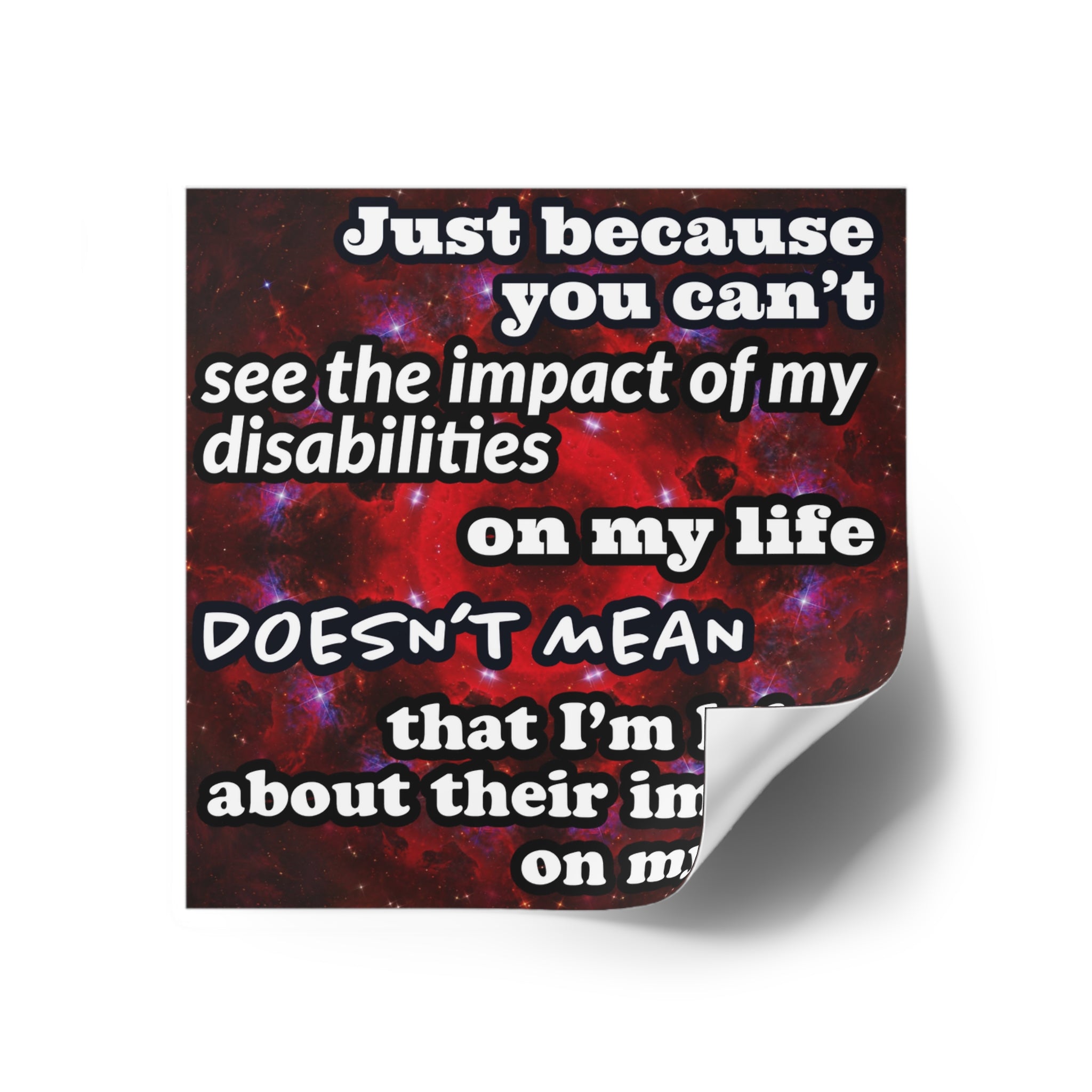 Katerina's Battle Symphony Desires "Just Because You Can't" Square Stickers, Indoor\Outdoor