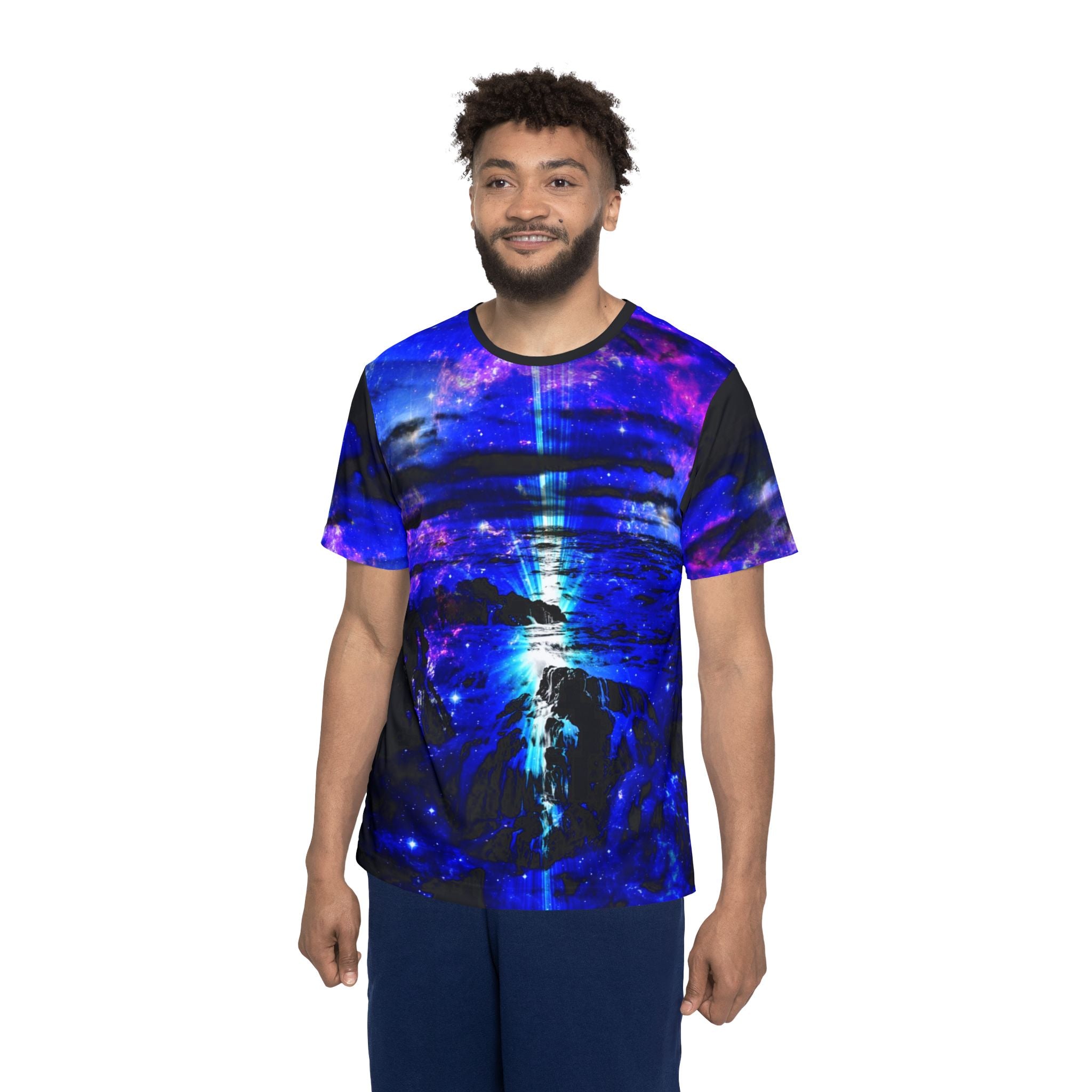 Iridescent Cosmic Falls Dreams Men's Sports Jersey