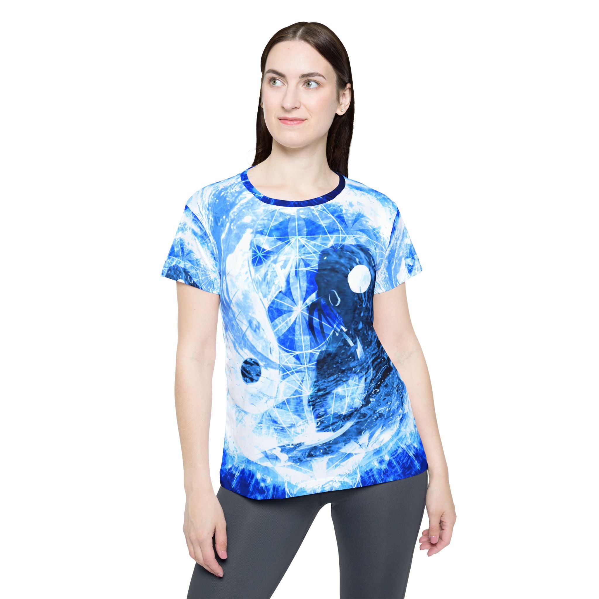 Amen Jin's Blue Sun Koi Meditations Women's Sports Jersey