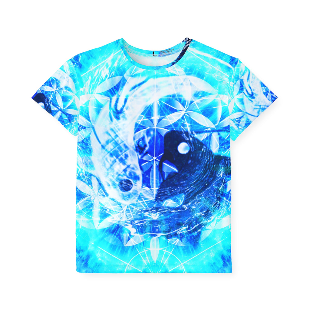 Amen Jin's Blue Fire Koi Meditations Kids Sports Jersey