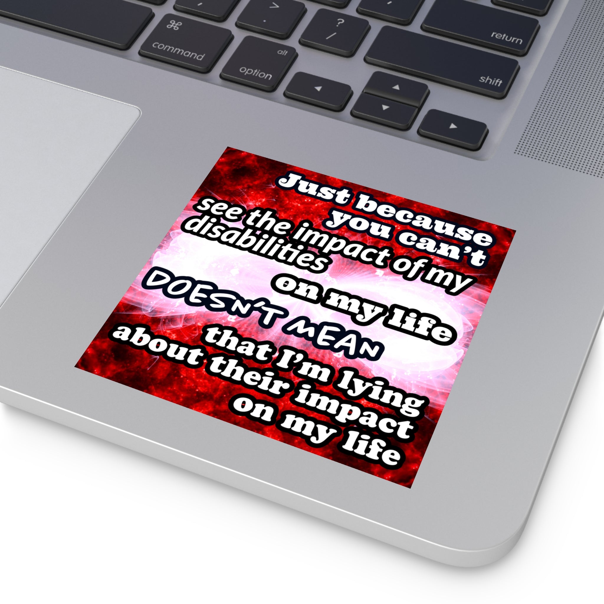 Katerina's Battle Symphony Red Instead "Just Because You Can't See" Square Stickers, Indoor\Outdoor