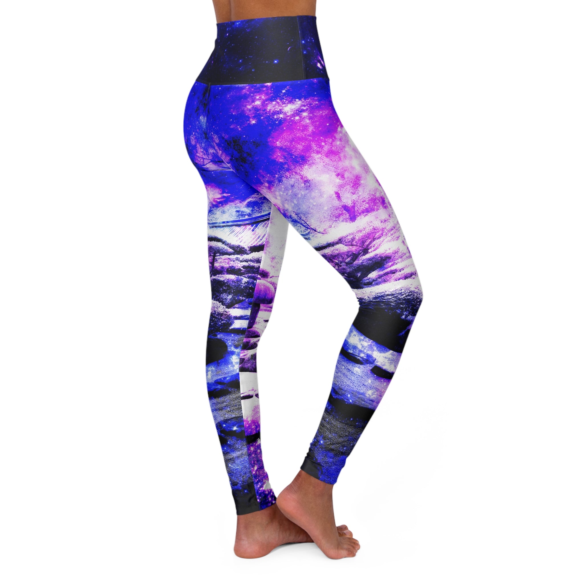 Amethyst Rose Tranquil Garden Dreams High Waisted Yoga Leggings