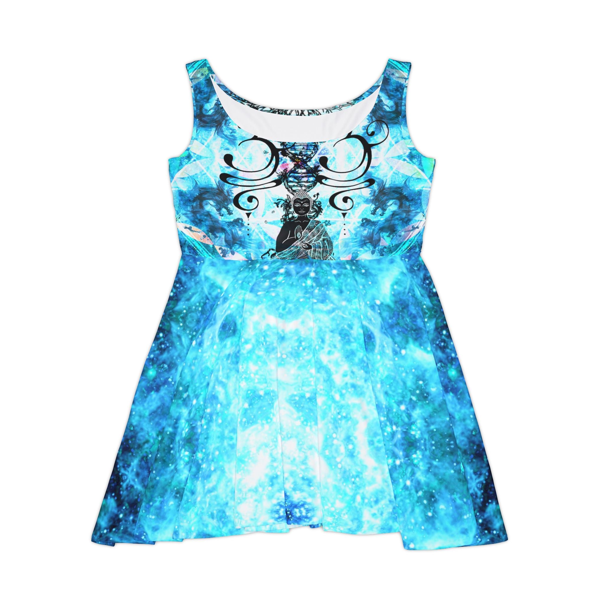 Amen Jin's all the White Horses Buddha Meditations Women's Skater Dress