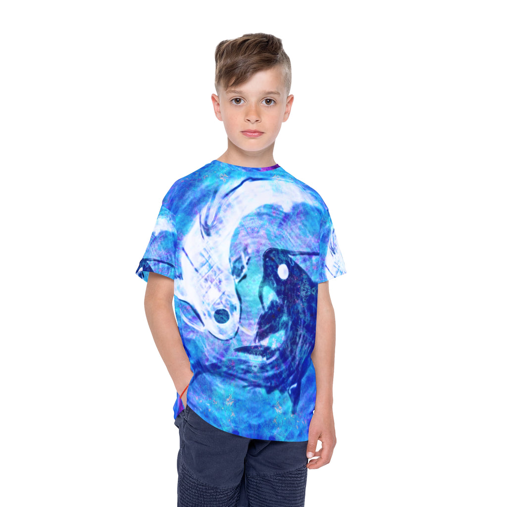 Amen Jin's Blue Sun Lotus Desires Kids Sports Jersey