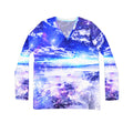 Iridescent Dancing Sea Dreams Women's Long Sleeve V-neck Shirt