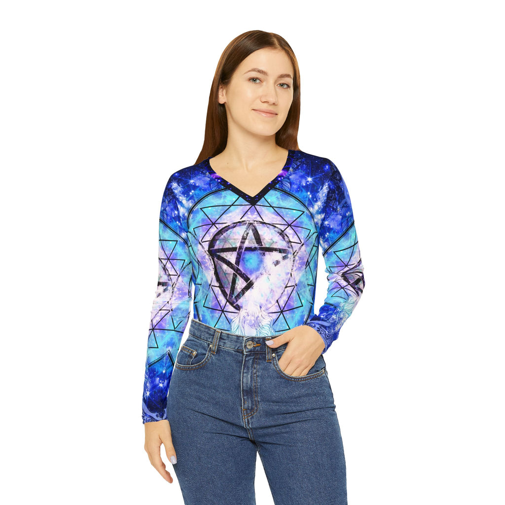 Amen Jin's Eros & Psyche Magickal Meditations Women's Long Sleeve V-neck Shirt