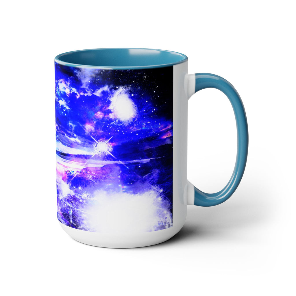 Amethyst Sapphire Dancing Sea Dreams Two-Tone Coffee Mugs, 15oz