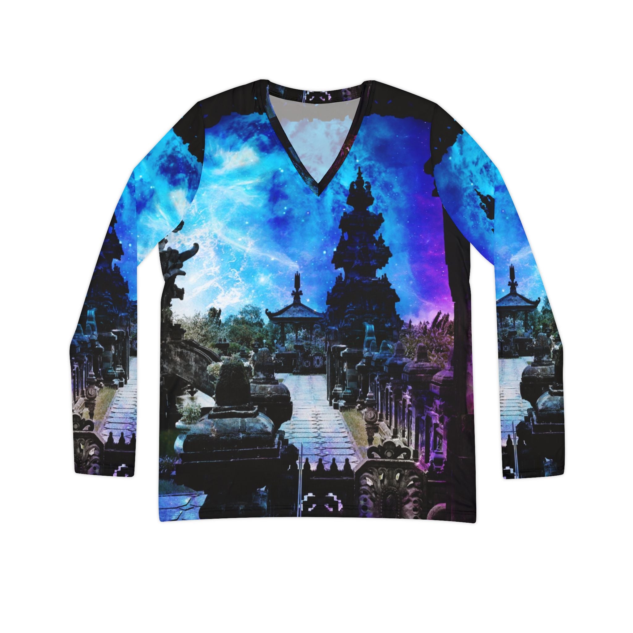 Creation's Heaven Balinese Dreams Women's Long Sleeve V-neck Shirt