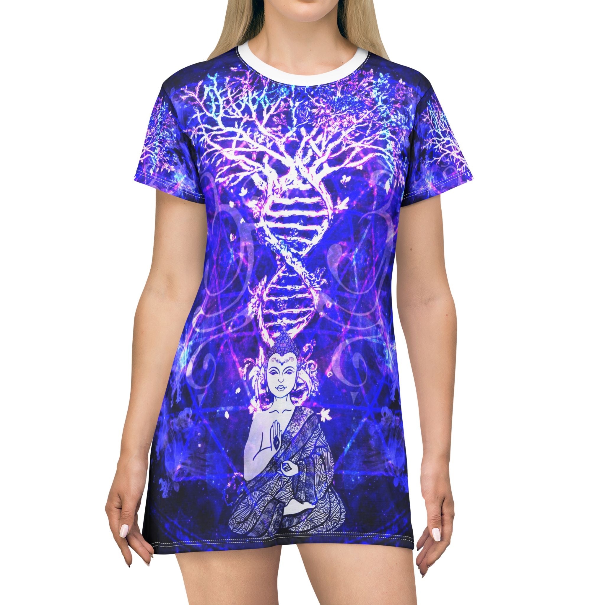 Katerina's Dragon's Eye Buddha Meditations T-Shirt Dress