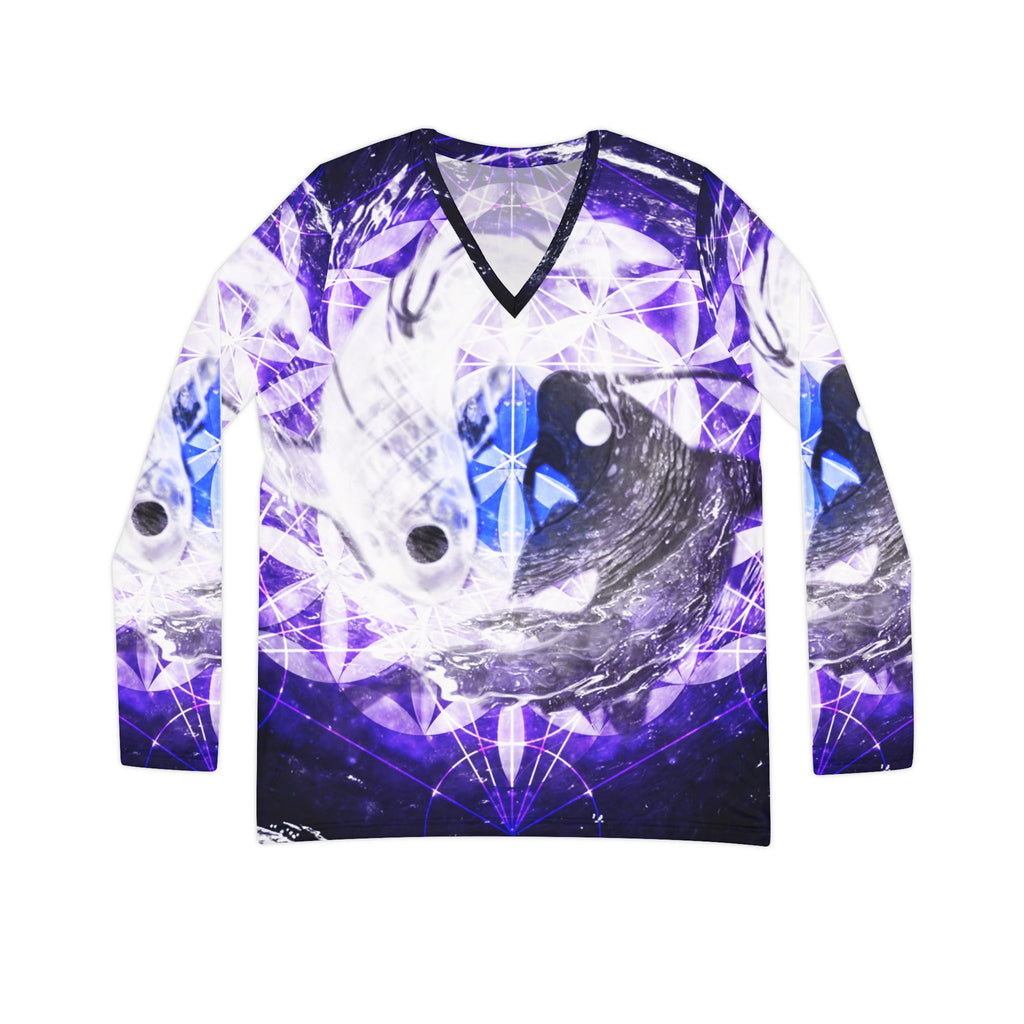 Katerina's We Will Go Home Koi Meditations Women's Long Sleeve V-neck Shirt