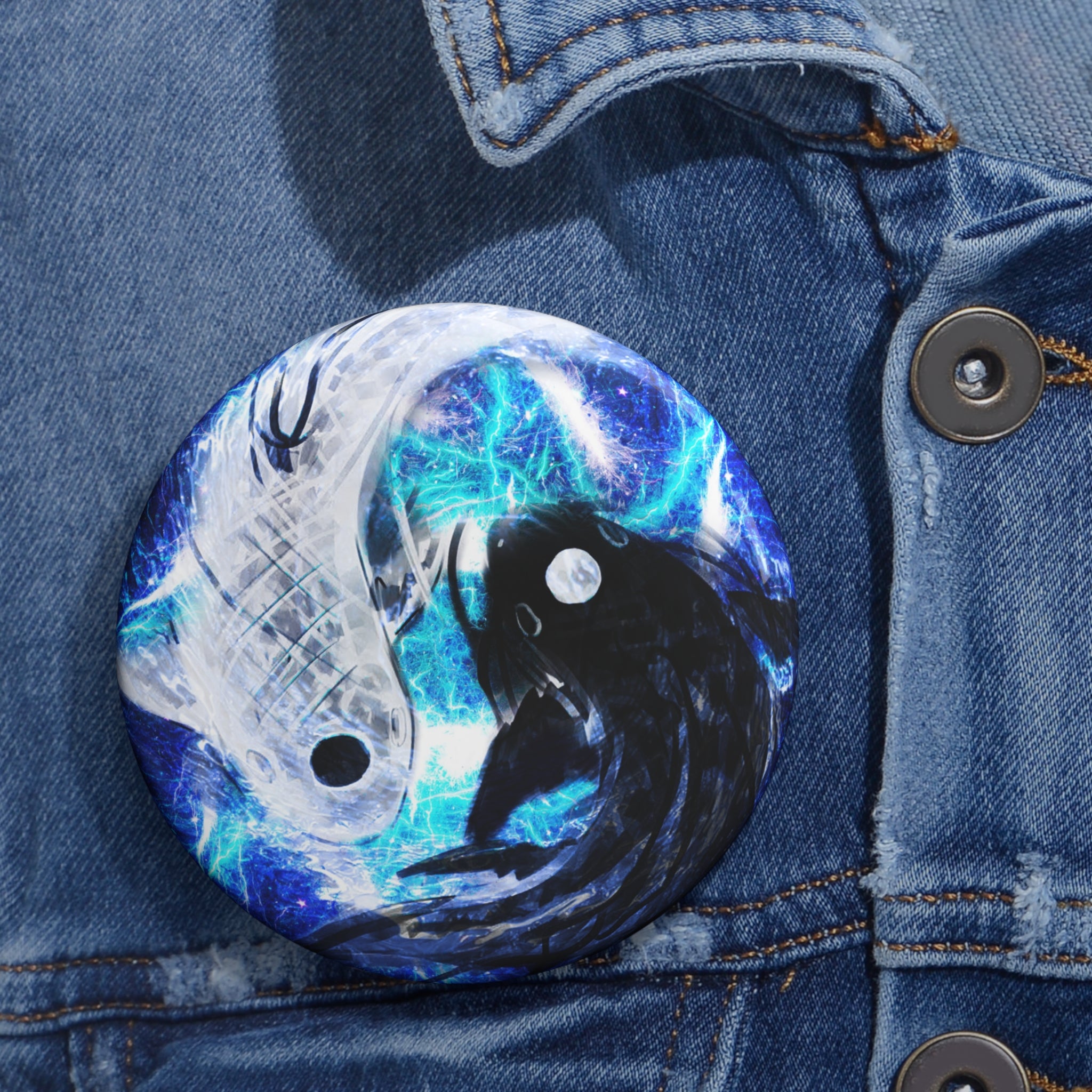 Katerina's Electric Dragon Fire Desires Koi Dreams Pin Buttons