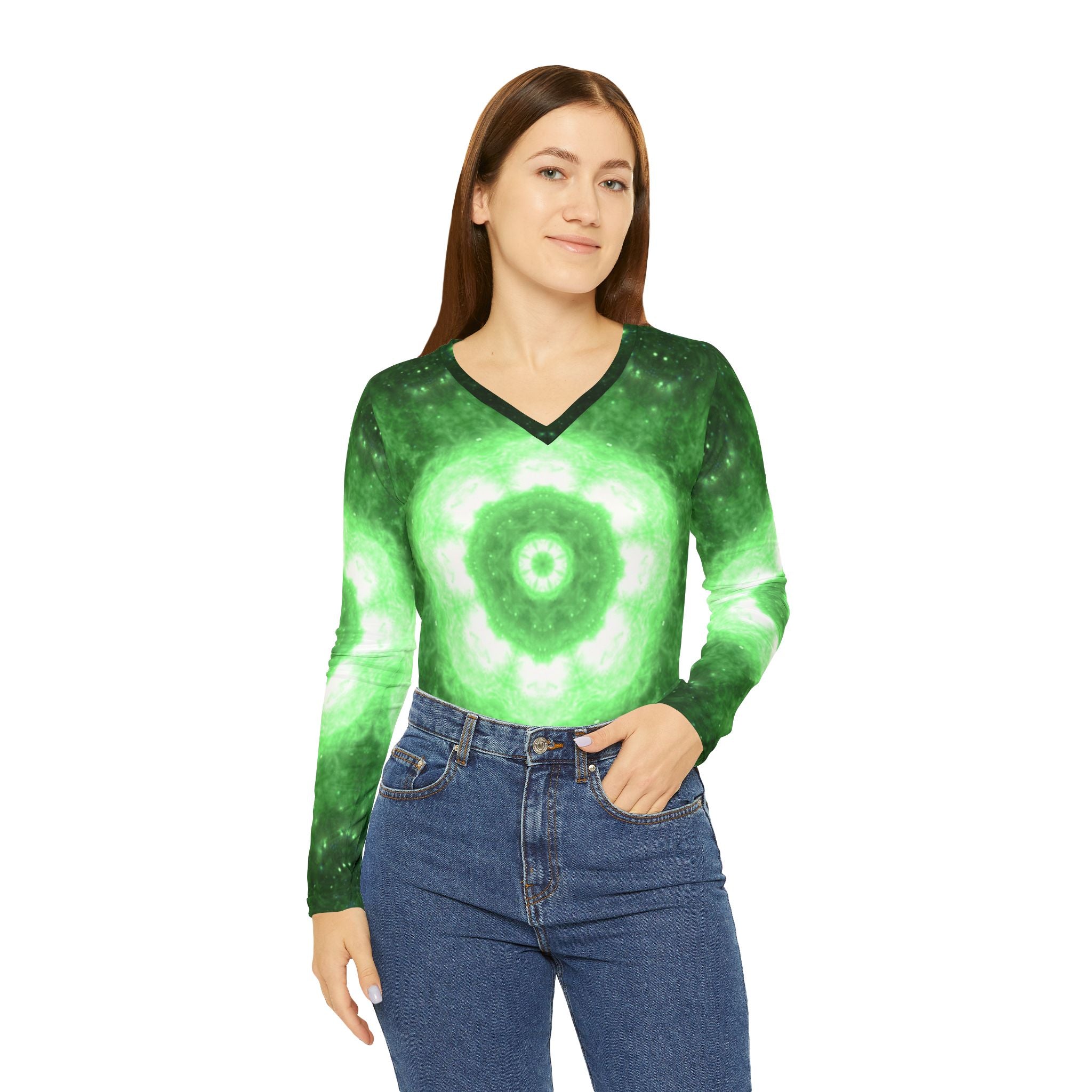 Anahata Desires Long Sleeve V-neck Shirt