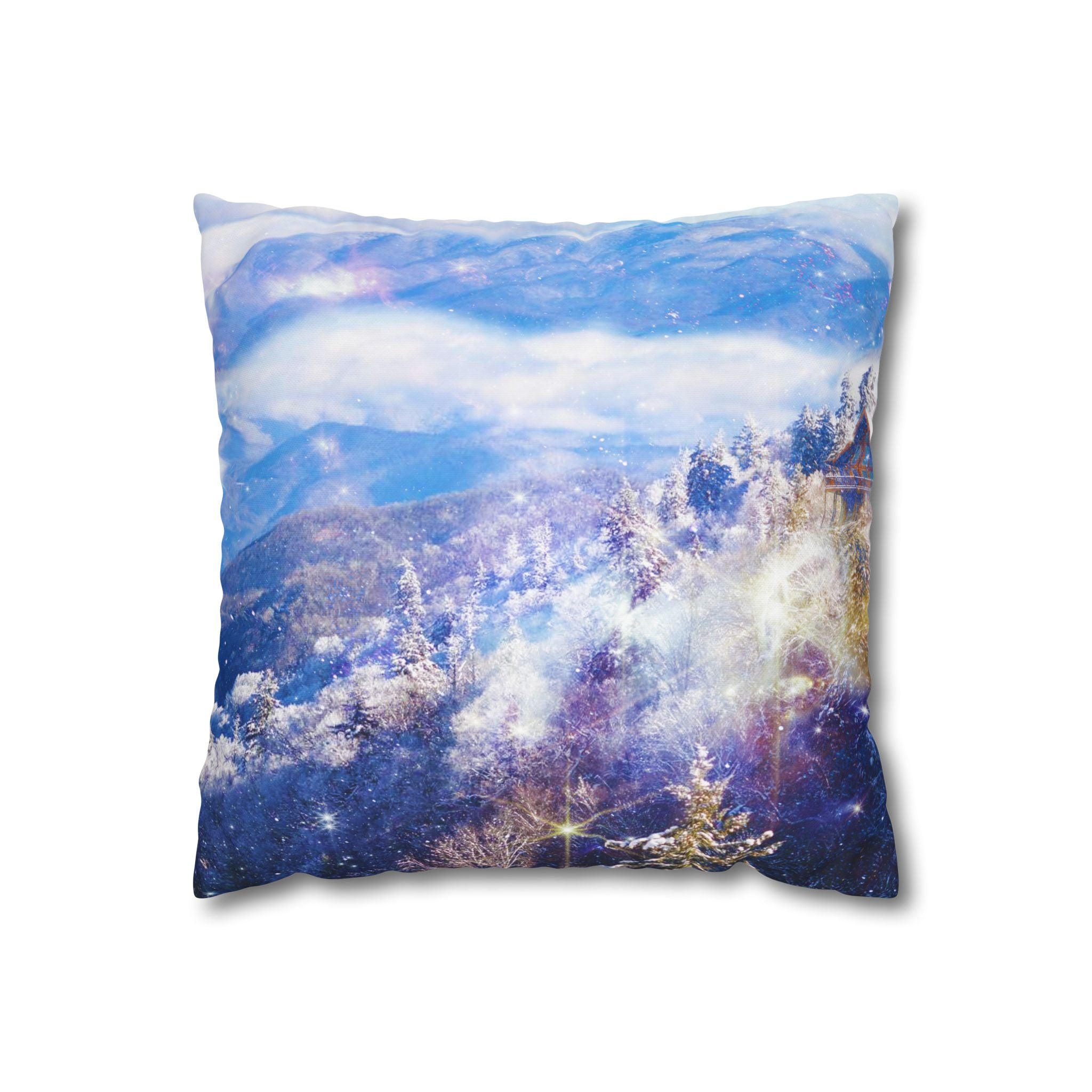 Katerina's Light a Way Smoky Mountain Dreams Square Poly Canvas Pillowcase