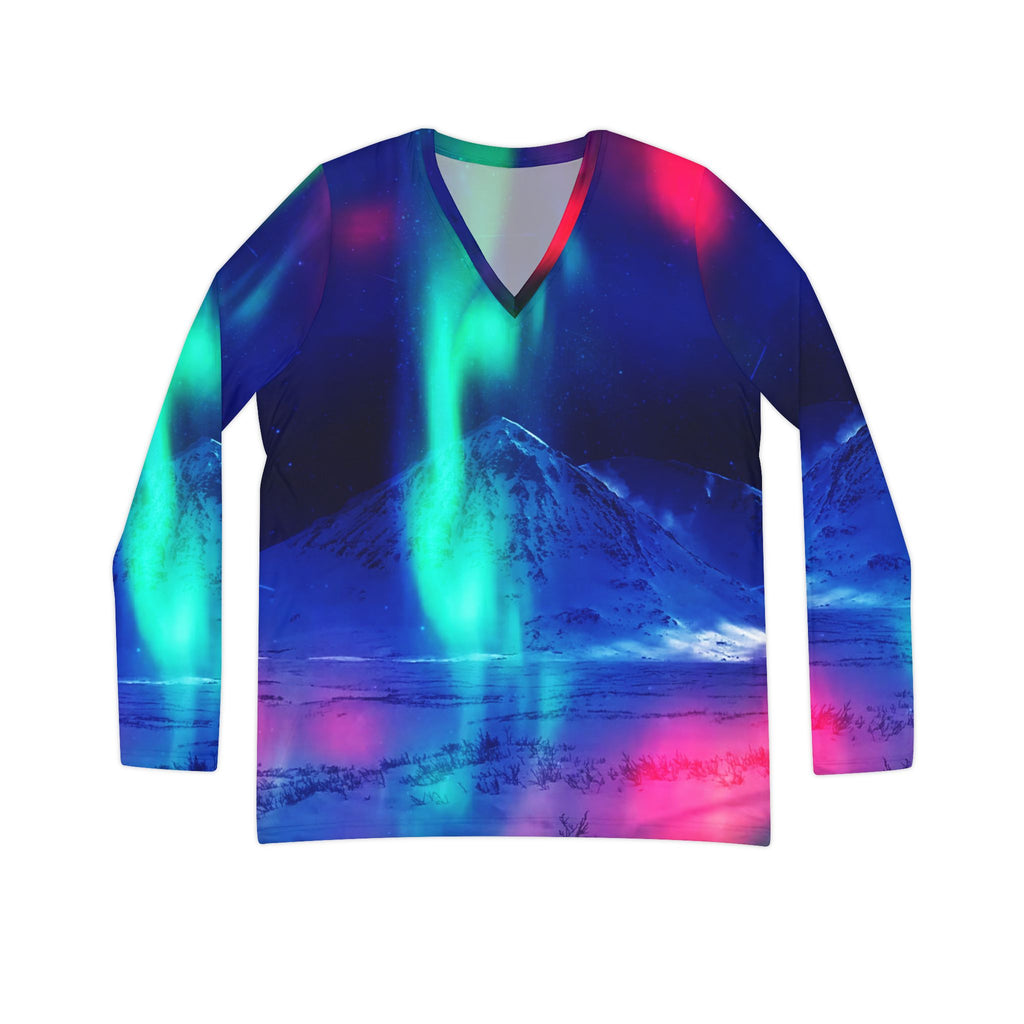 Lighted String Matanuska Dreams Women's Long Sleeve V-neck Shirt