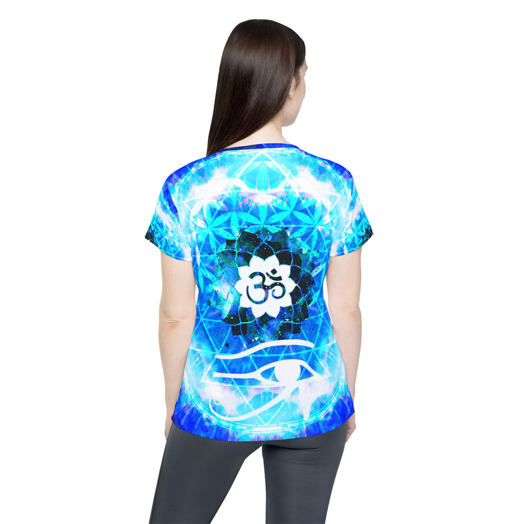 Amen Jin's Blue Sun Fairy Om Meditations Women's Sports Jersey