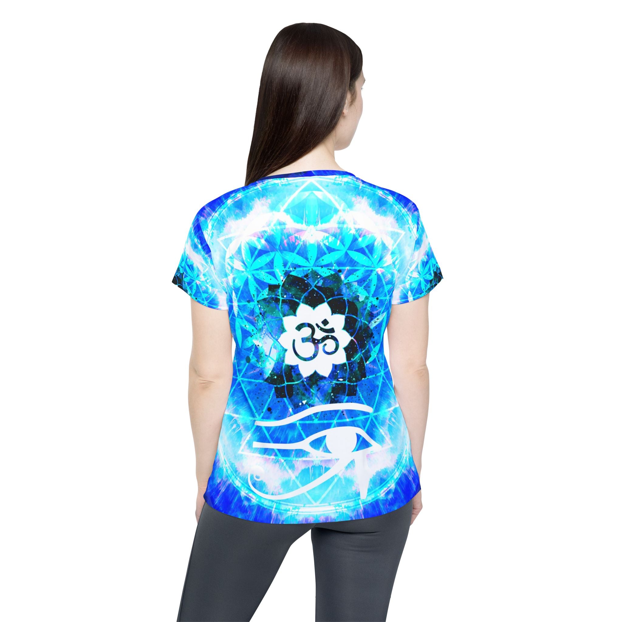 Amen Jin's Blue Sun Fairy Om Meditations Women's Sports Jersey