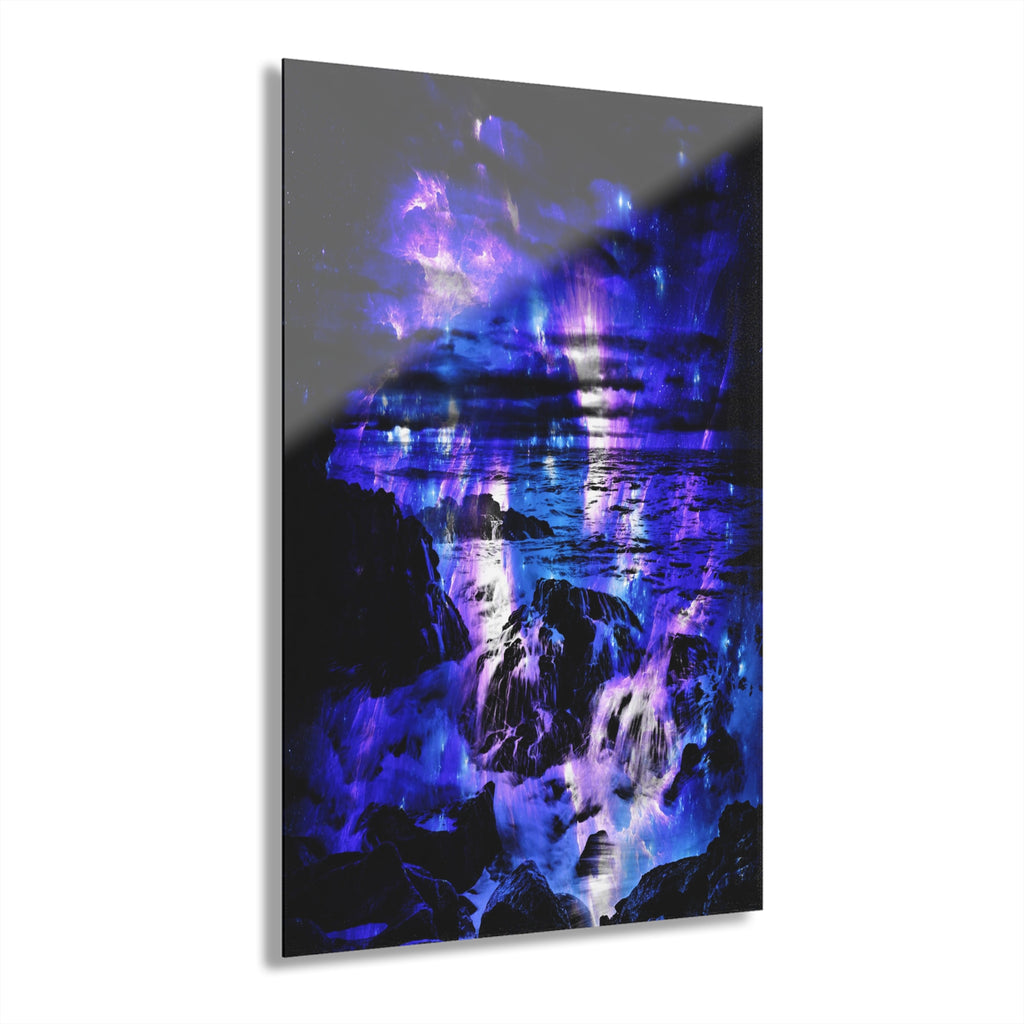 Amethyst Sapphire Cosmic Falls Dreams Acrylic Prints (French Cleat Hanging)