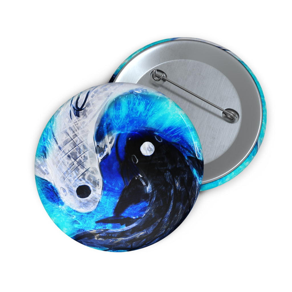 Amen Jin's Blue Fire Desires Koi Dreams Pin Buttons