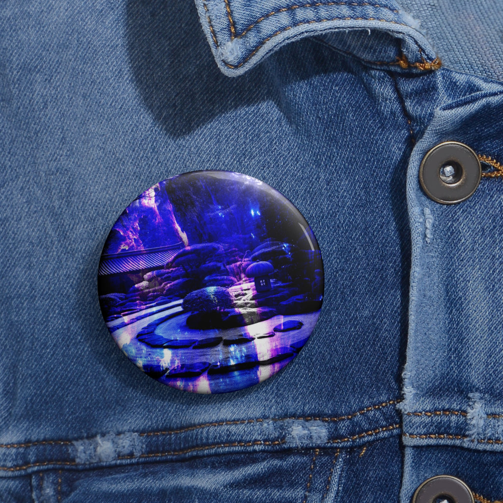 Ametyst Sapphire Tranquil Garden Dreams Custom Pin Buttons