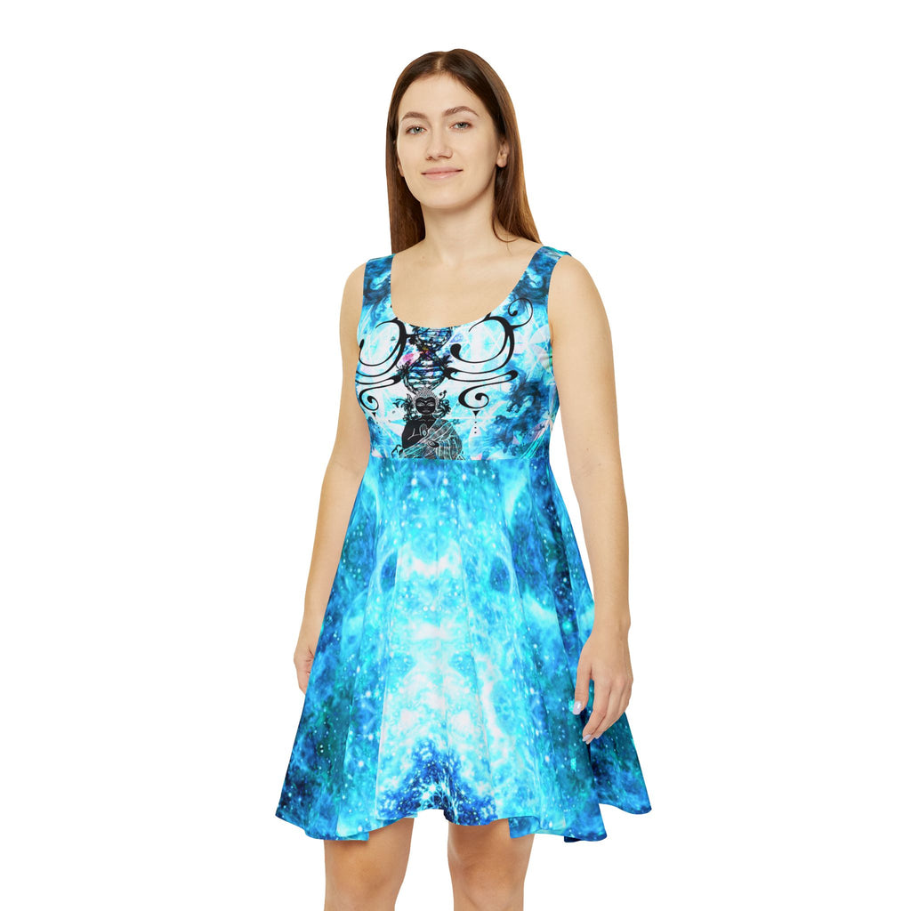 Amen Jin's all the White Horses Buddha Meditations Women's Skater Dress