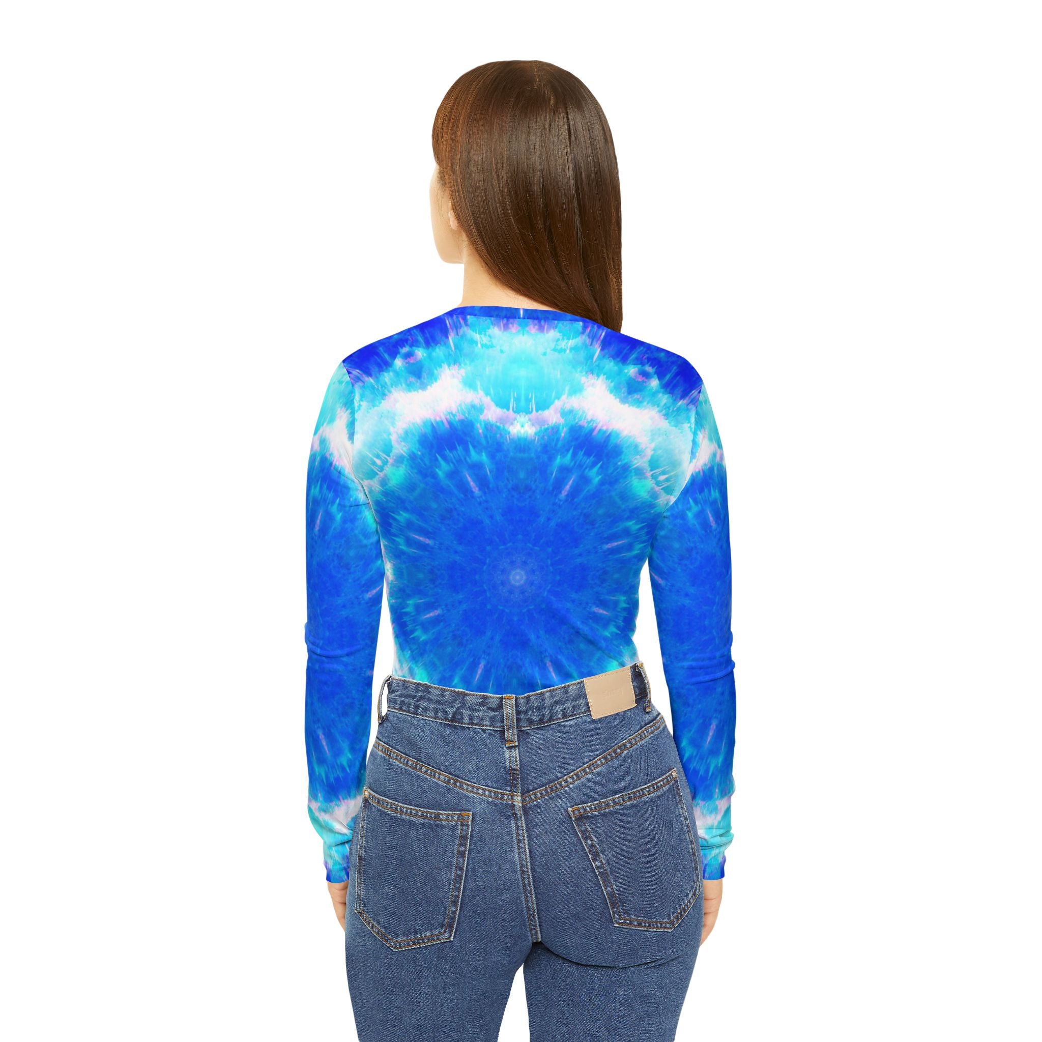 Amen Jin's Blue Sun Desires Long Sleeve V-neck Shirt