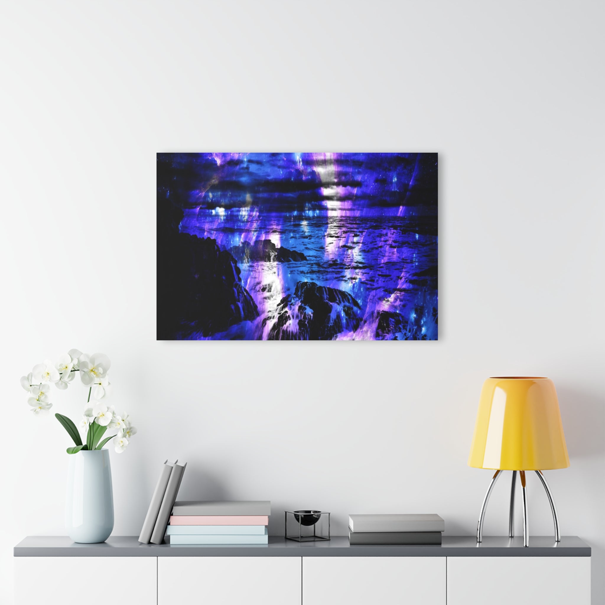 Amethyst Sapphire Cosmic Falls Dreams Acrylic Prints (French Cleat Hanging)