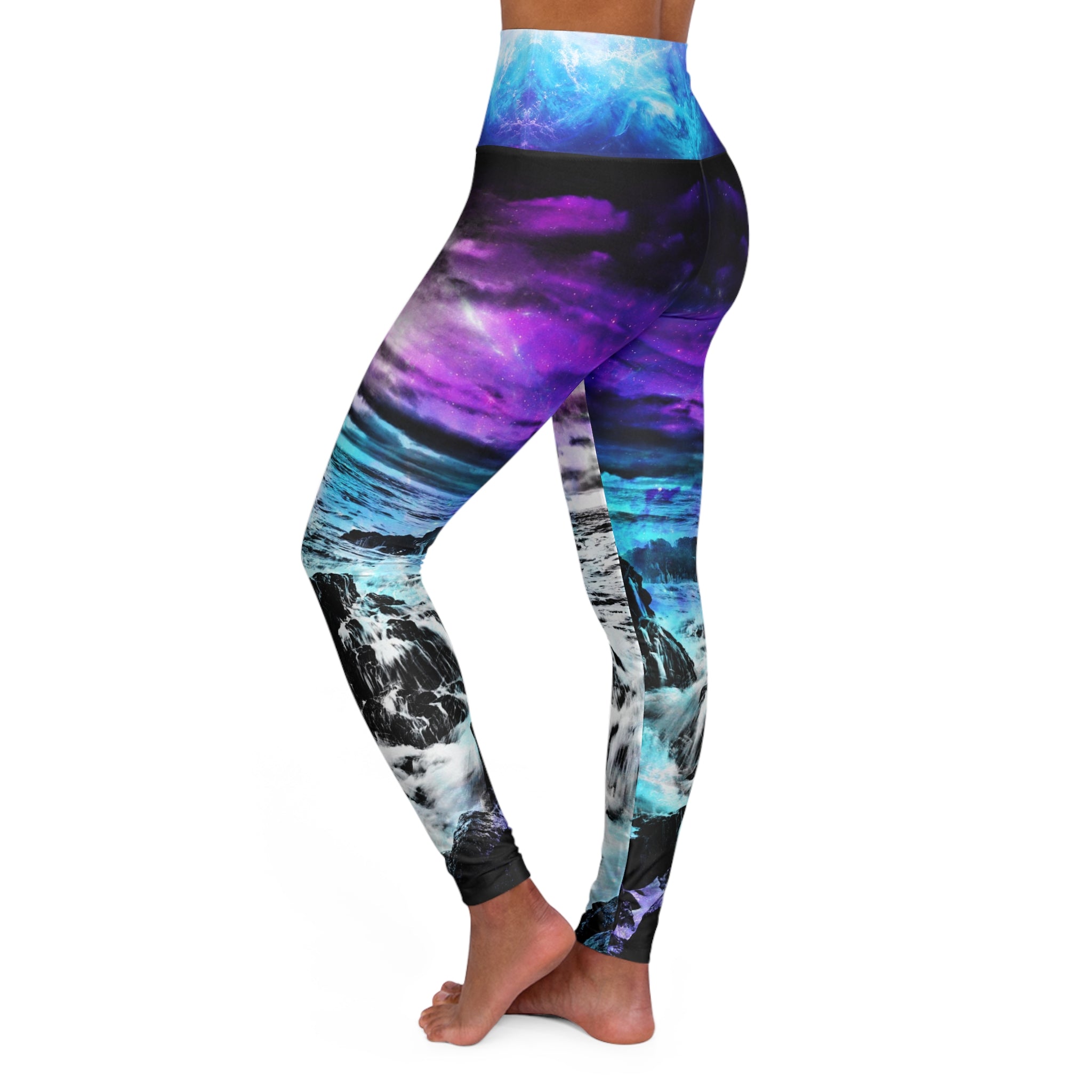Creation's Heaven Cosmic Falls Dreams High Waisted Yoga Leggings
