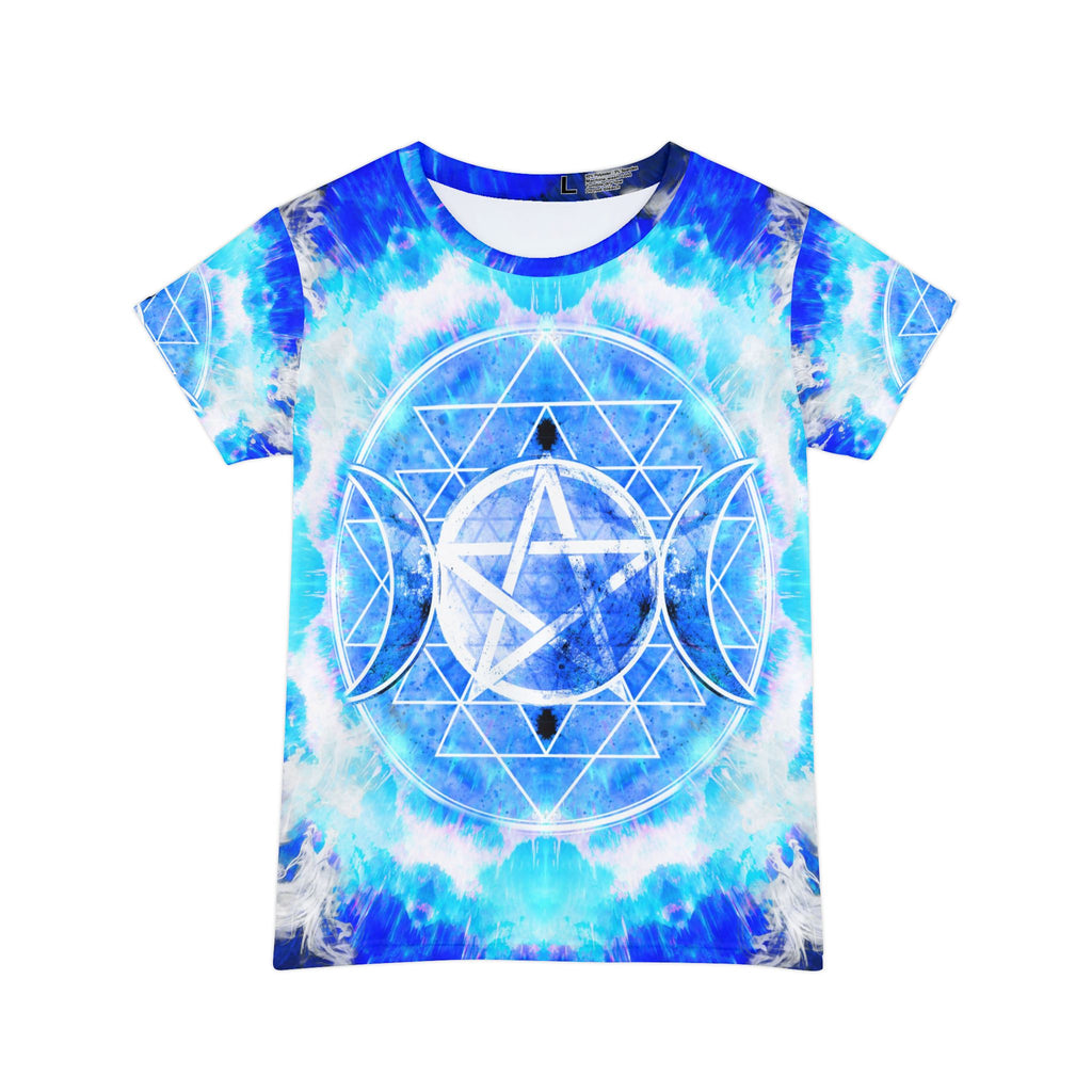 Amen Jin's Blue Sun Triple Goddess Meditations Women's Short Sleeve Shirt