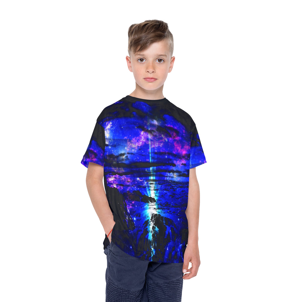 Iridescent Cosmic Falls Dreams Kids Sports Jersey