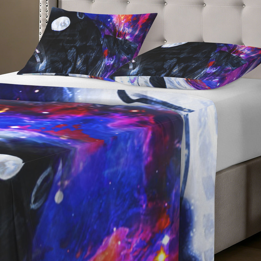 Katerina's Cassandra Koi Desires 3-Piece Bedding Set (Bed Sheet + Pillowcases)  | Ships from USA
