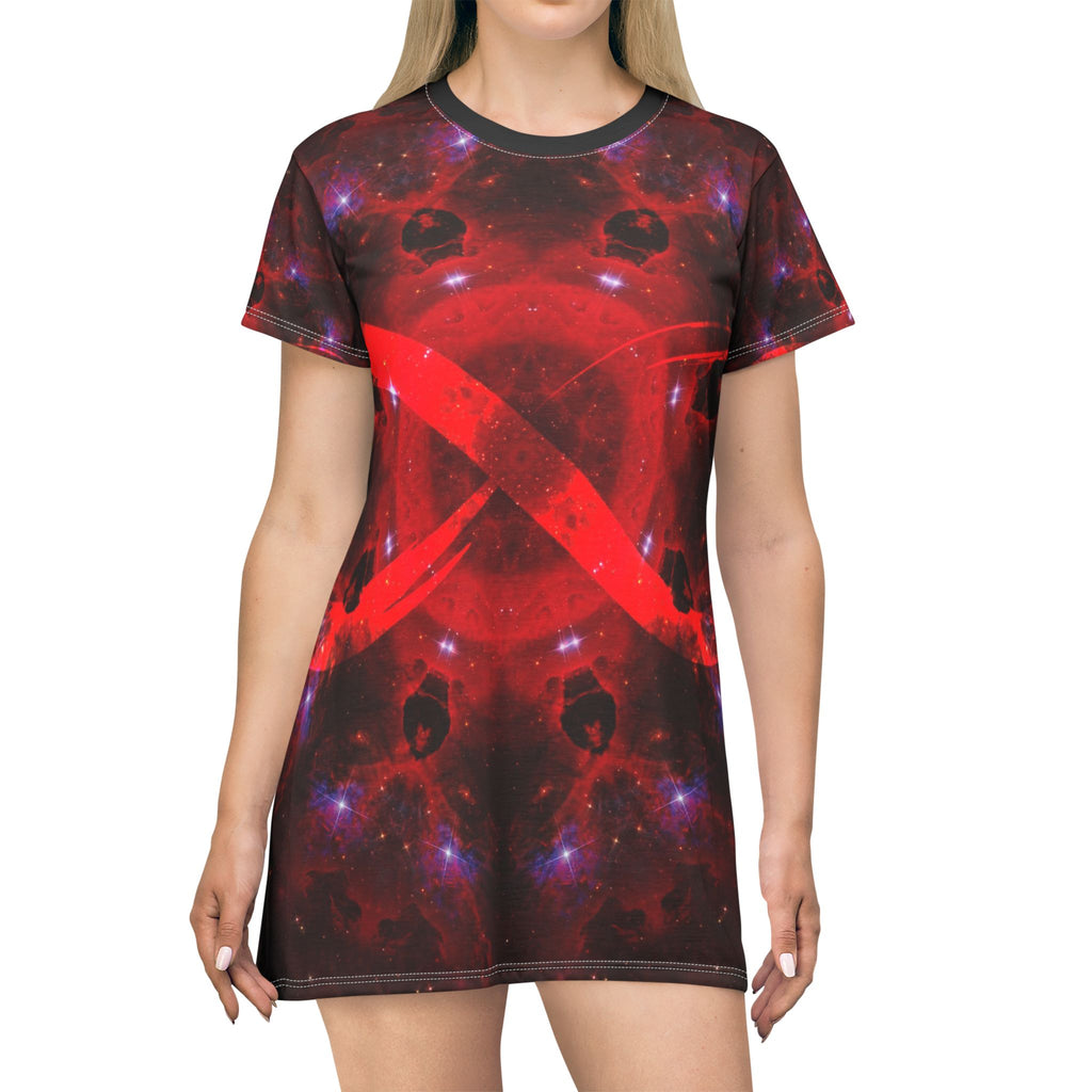 Katerina's Battle Symphony Red Instead Infinity Desires T-Shirt Dress