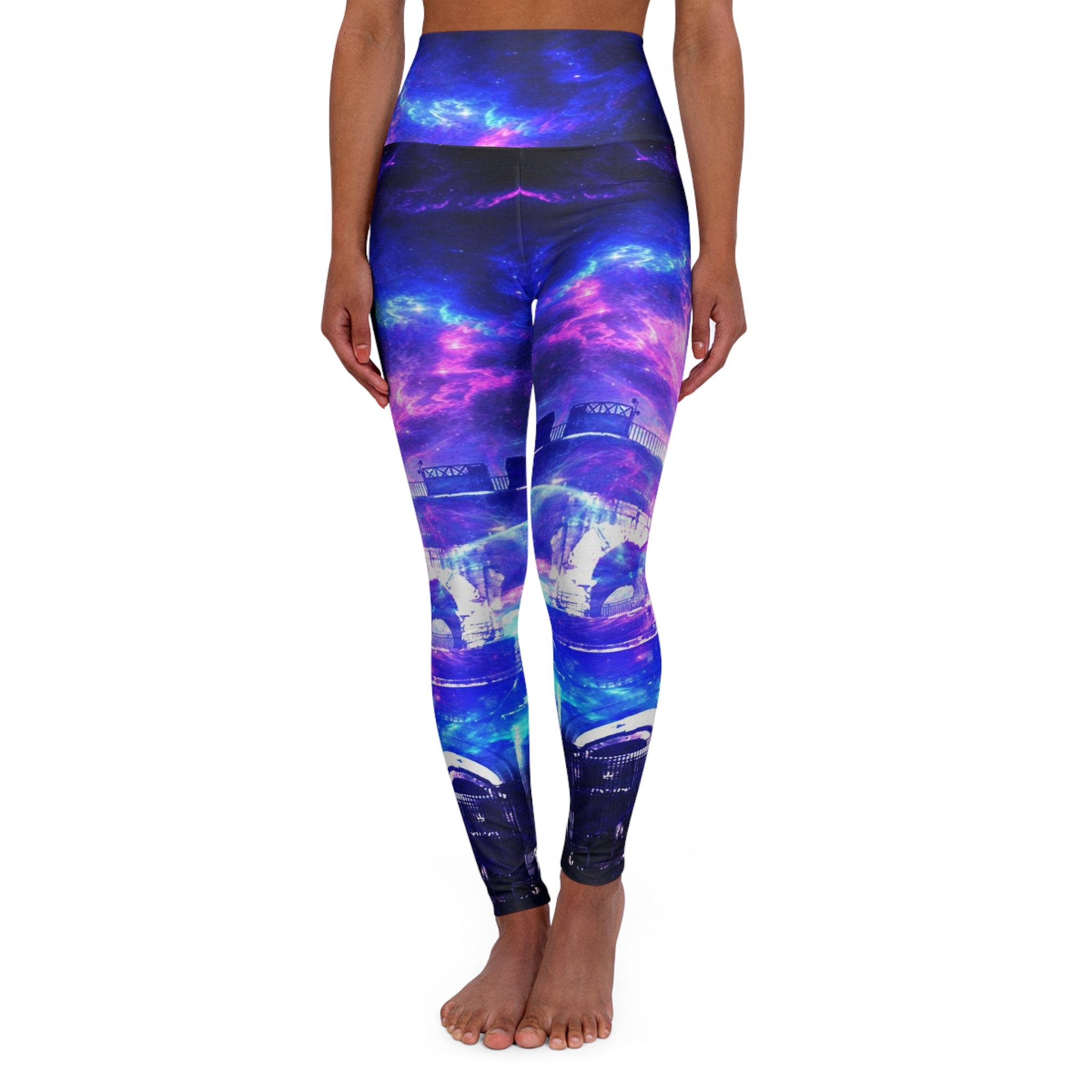 Amethyst Dreams of Roman Patterns Past High Waisted Yoga Leggings
