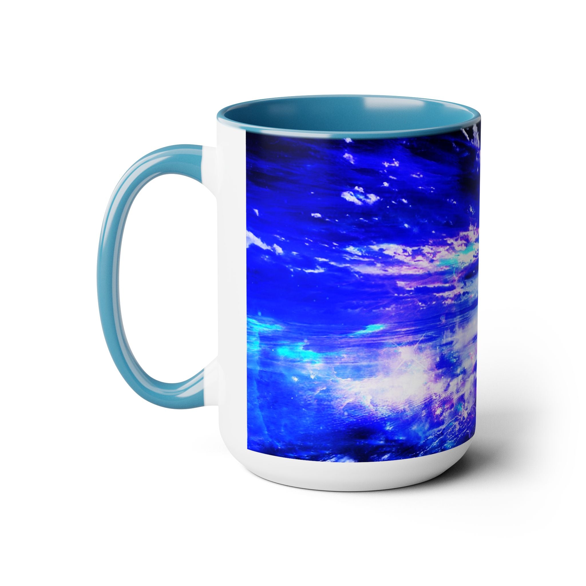 Amethyst Sapphire Dancing Sea Dreams Two-Tone Coffee Mugs, 15oz
