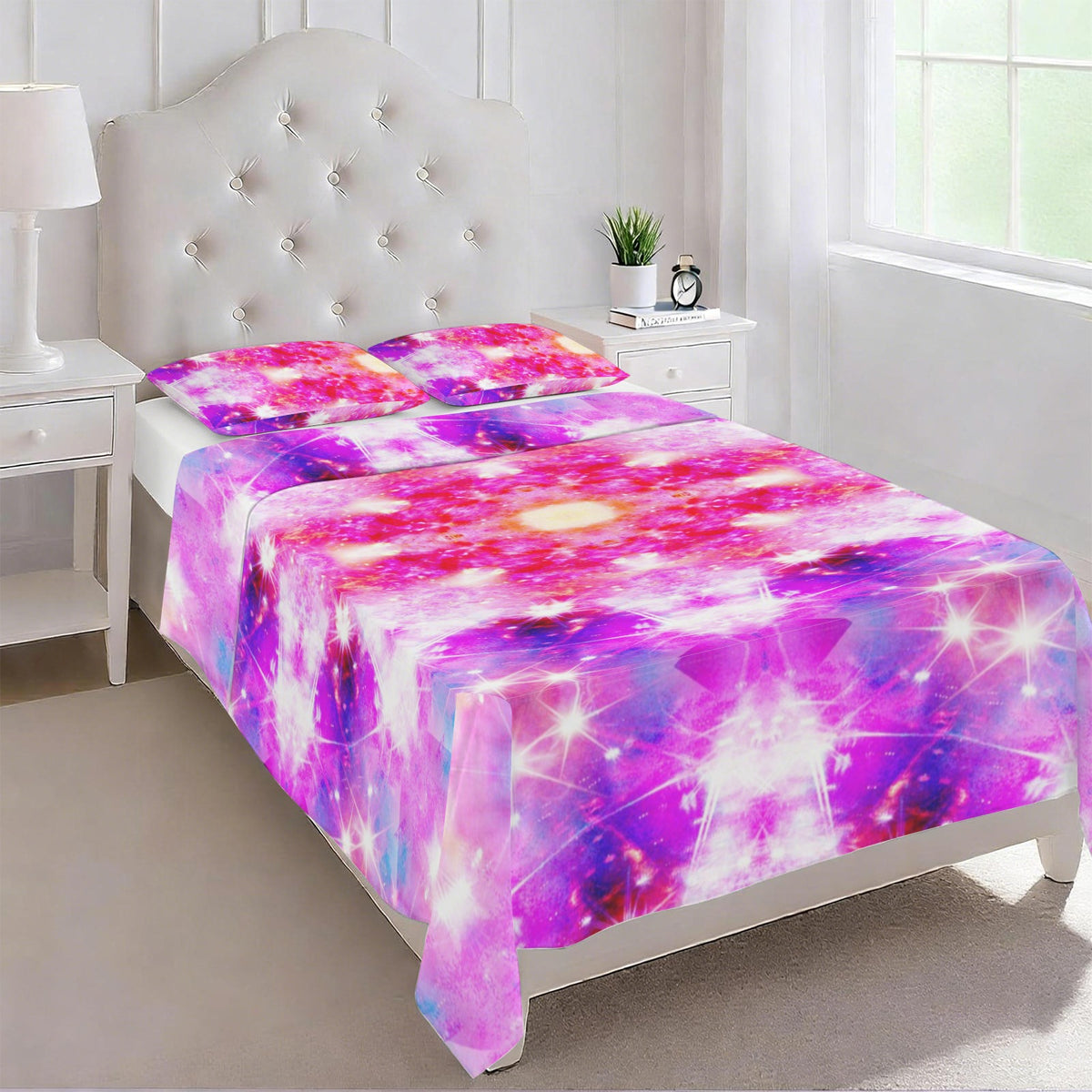 Katerina's Dreams of Angels Desires 3-Piece Bedding Set (Bed Sheet + Pillowcases)  | Ships from USA